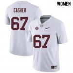 NCAA Women's Alabama Crimson Tide #67 Josh Casher Stitched College Nike Authentic White Football Jersey JN17B11LQ